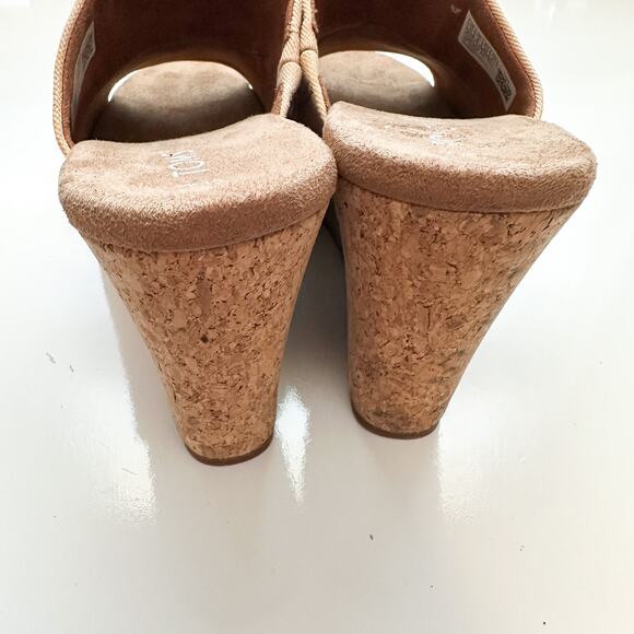 TOMS Monica Cork Wedge Mule Sandal Ombre Tan Orange Size 10 - Picture 5 of 11